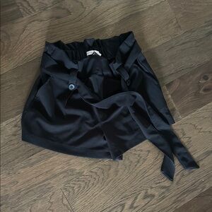 Black High-Waisted Shorts with Belt